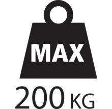 Symbole pour une capacité de charge maximale de 200 kilogrammes