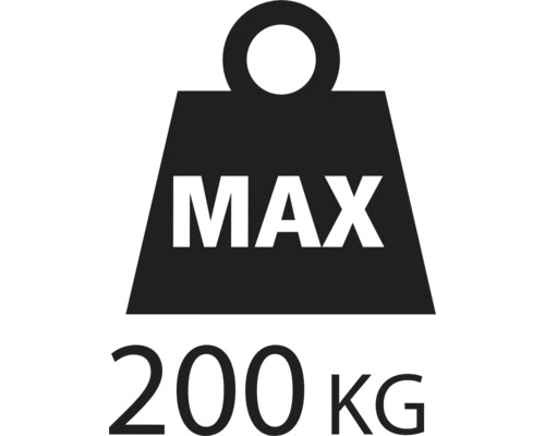 Symbole pour une capacité de charge maximale de 200 kilogrammes