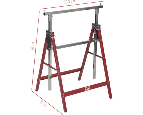 Tréteau Cargo Point avec des dimensions de 99,8 cm de largeur, 80 cm de hauteur et 39 cm de profondeur.