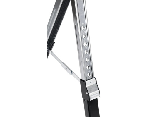 Vue détaillée d'un tréteau d'échafaudage réglable en hauteur