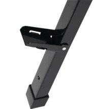 Vue détaillée d'un châssis d'établi pliable noir