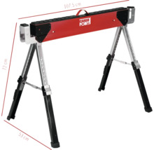 Chevalet de travail Cargo Point avec des dimensions de 107,5 cm de longueur, 72 cm de hauteur et 53 cm de largeur.