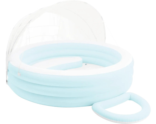 Piscine gonflable avec toit de protection solaire et anneau de siège