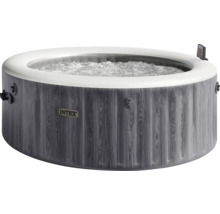 Aufblasbarer Whirlpool mit Holzoptik und Intex Logo