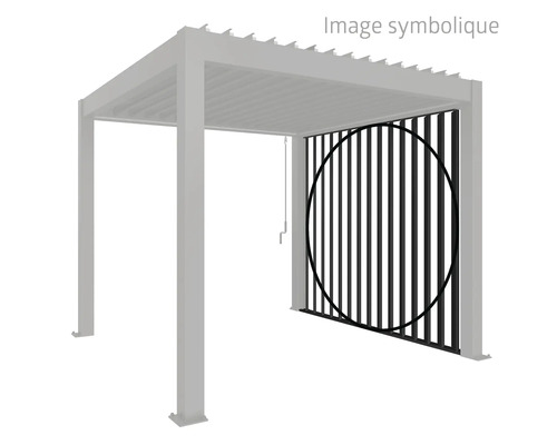 Pergola avec des lamelles verticales comme écran de confidentialité