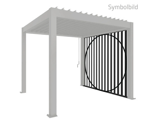 Abbildung einer Pergola mit Lamellenwand zur Veranschaulichung