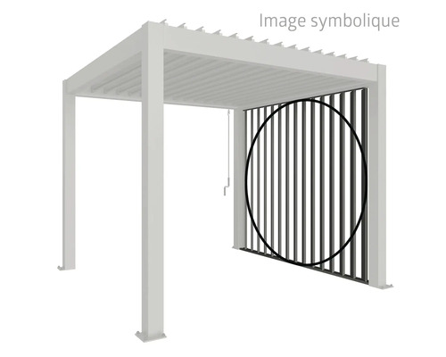 Pergola autoportante avec paroi à lamelles comme écran d'intimité