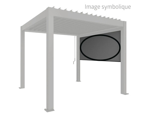 Pergola autoportante avec partie latérale abaissée