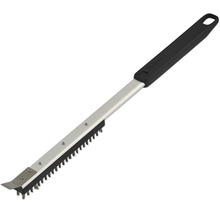 Brosse de barbecue avec grattoir pour nettoyer les grilles.