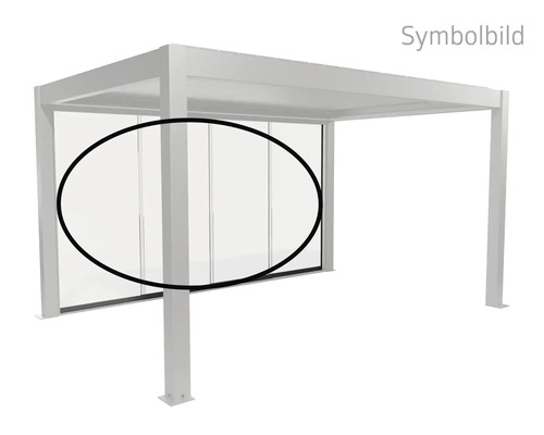 Symbolbild einer Terrassenüberdachung mit Glasschiebewand