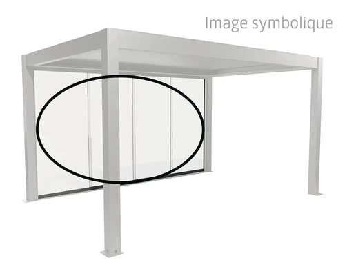 Pergola avec paroi coulissante en verre pour couverture de terrasse