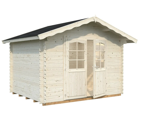 Abri de jardin en bois avec double porte et carton bitumé