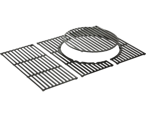 Grille de cuisson en fonte pour barbecues au charbon de bois, en plusieurs parties