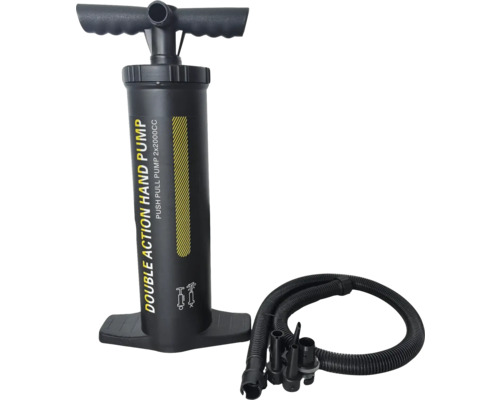 Pompe à main à double action avec tuyau et adaptateurs