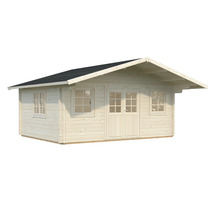 Abri de jardin en bois avec double porte et fenêtres