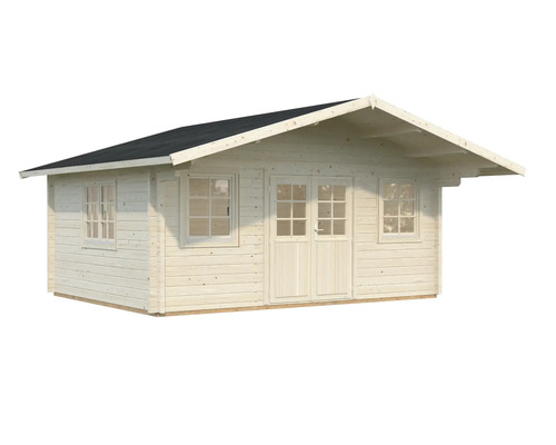 Abri de jardin en bois avec double porte et fenêtres