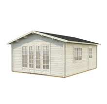 Abri de jardin en bois avec double porte et fenêtres