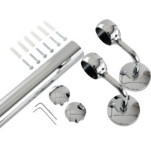 Kit de tringle de garde-robe avec supports, vis, chevilles et capuchons