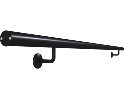 Main courante noire avec supports muraux