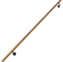 Main courante en bois avec supports pour sécuriser l'escalier