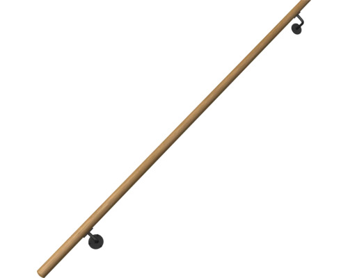 Main courante en bois avec supports pour sécuriser l'escalier