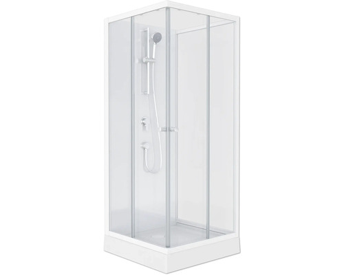 Duschkabine mit Duschkopf und Armaturen