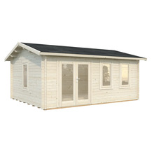 Abri de jardin en bois avec fenêtres et double porte