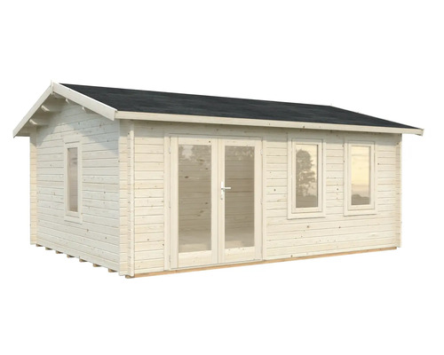 Abri de jardin en bois avec fenêtres et double porte