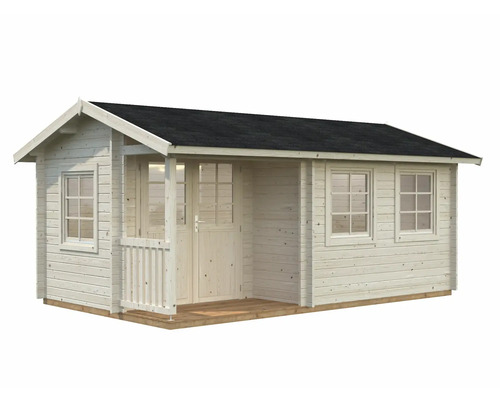 Abri de jardin avec fenêtres et véranda couverte