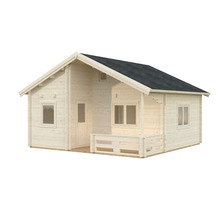 Maison de jardin en bois avec toit à deux pentes et véranda