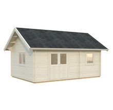 Abri de jardin en bois avec fenêtres et double porte