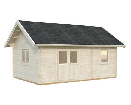 Abri de jardin en bois avec fenêtres et double porte