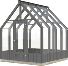 Gewächshaus mit Tür und Dachfenster