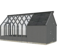 Serre avec extension en bois et verre