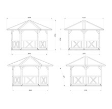 Plan technique d'un pavillon avec dimensions