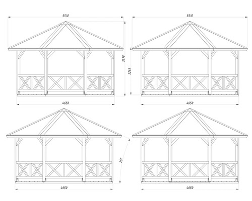 Plan technique d'un pavillon avec des mesures