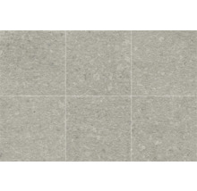 Six carreaux de sol gris avec structure en pierre