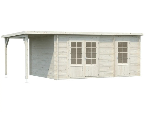 Holzgartenhaus mit Doppeltür und Vordach