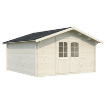 Abri de jardin en bois avec double porte et toit