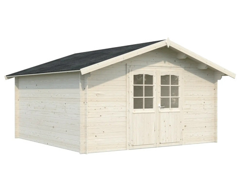 Abri de jardin en bois avec double porte et toit