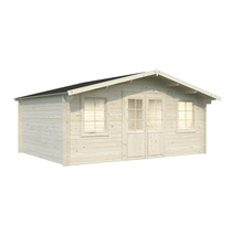 Abri de jardin en bois avec fenêtres et double porte