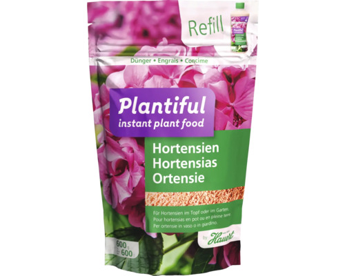 Aliment instantané pour plantes Plantiful Hortensias, 600 grammes