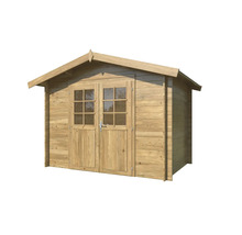 Abri de jardin en bois avec double porte et fenêtres