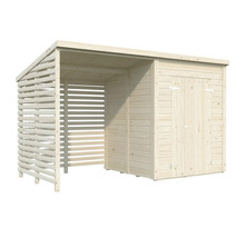 Abri de jardin avec espace de stockage pour bois