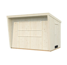 Holzgartenhaus mit Fensterluke und Tür