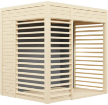 Pavillon de jardin en bois avec murs à lamelles