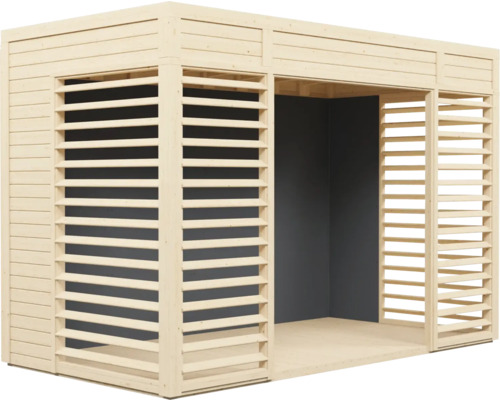 Abri de jardin en bois avec murs à lamelles