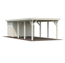 Carport en bois avec local de rangement pour l'extérieur