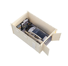 Holzgarage mit Auto und Regal