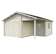 Abri de jardin en bois avec double porte et auvent